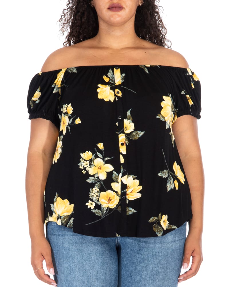 Front of plus size Felicity Off-The-Shoulder Top by Hiatus | Dia&Co | dia_product_style_image_id:168161